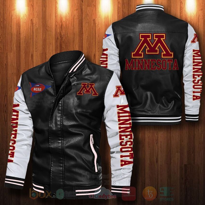 NCAA Minnesota Golden Gophers Leather Bomber Jacket