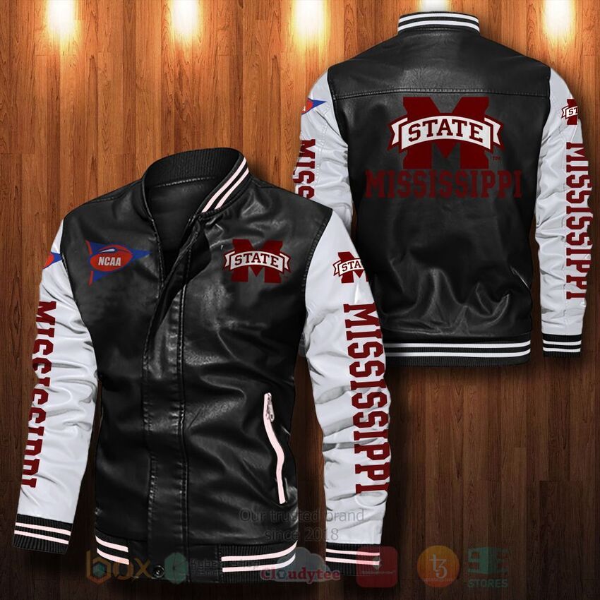 NCAA Mississippi State Bulldogs Leather Bomber Jacket