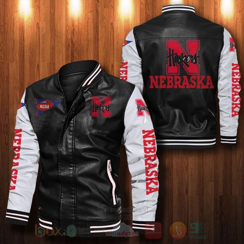 NCAA Nebraska Cornhuskers Leather Bomber Jacket