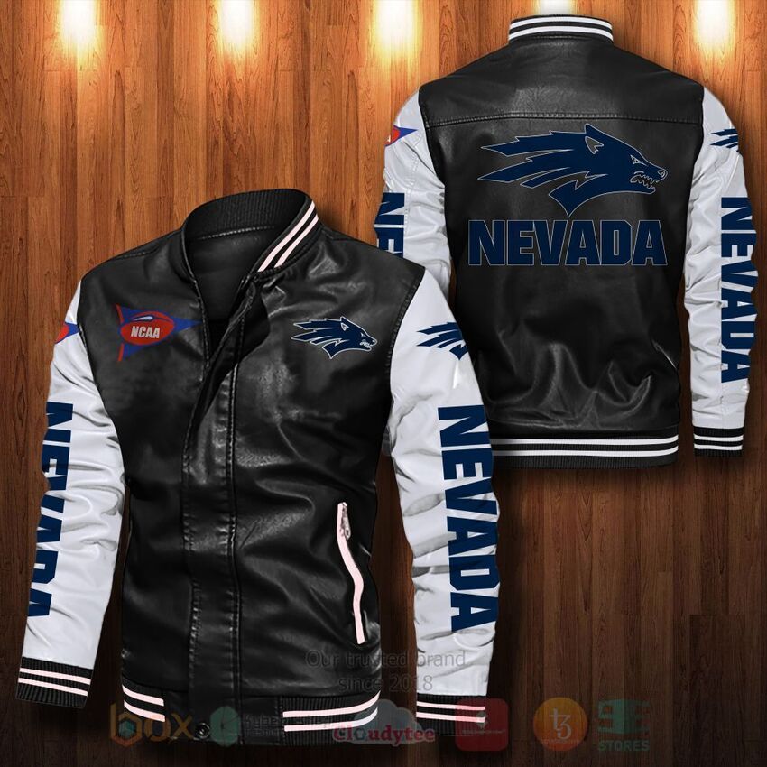 NCAA Nevada Wolf Pack Leather Bomber Jacket