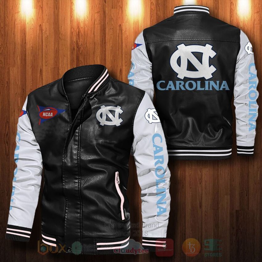 NCAA North Carolina Tar Heels Leather Bomber Jacket