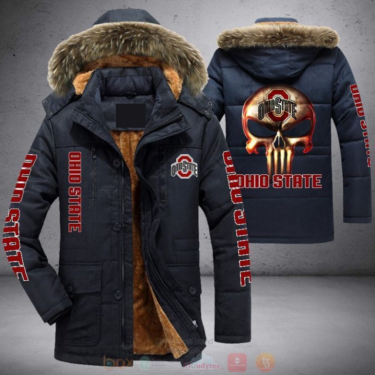 NCAA Ohio State Buckeyes Punisher Skull Parka Jacket 1