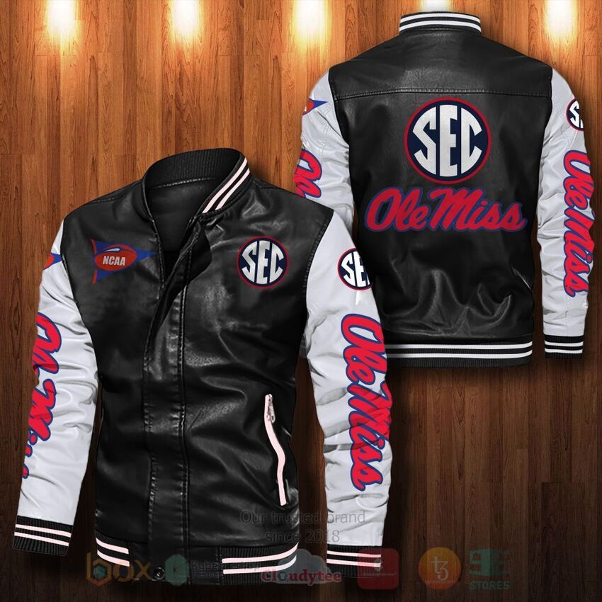 NCAA Ole Miss Rebels Leather Bomber Jacket