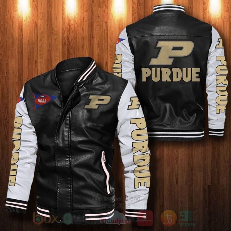 NCAA Purdue Boilermakers Leather Bomber Jacket