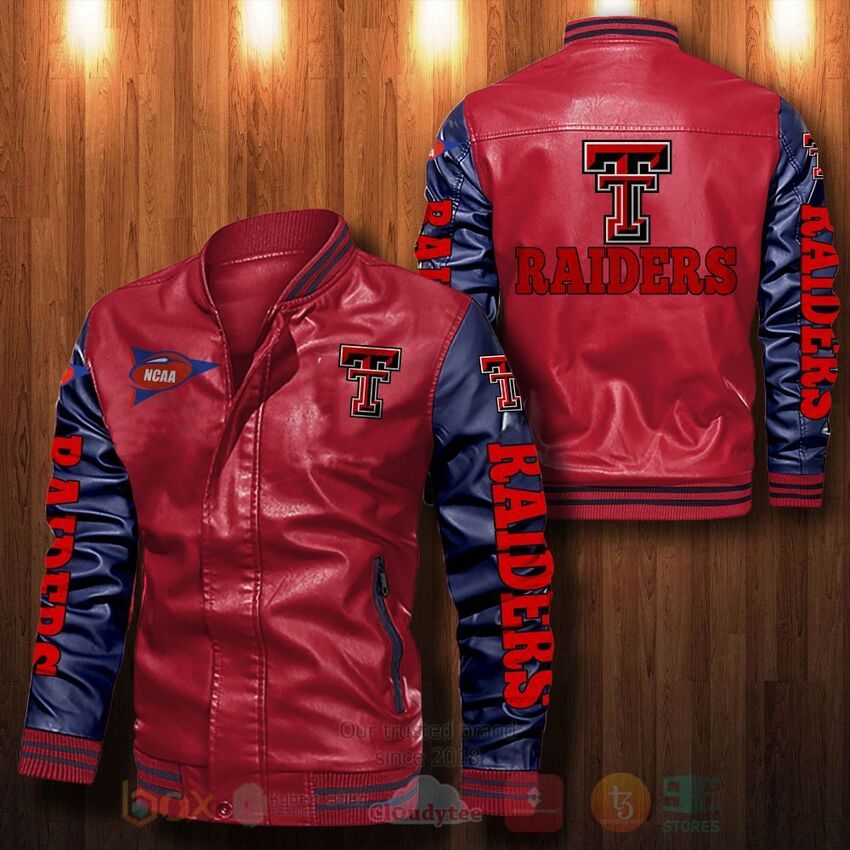 NCAA Texas Tech Red Raiders Leather Bomber Jacket 1 2 3 4