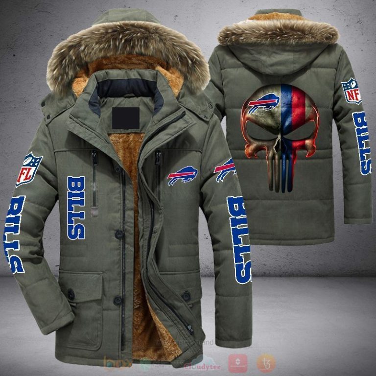 NFL Buffalo Bills Punisher Skull Parka Jacket 1 2