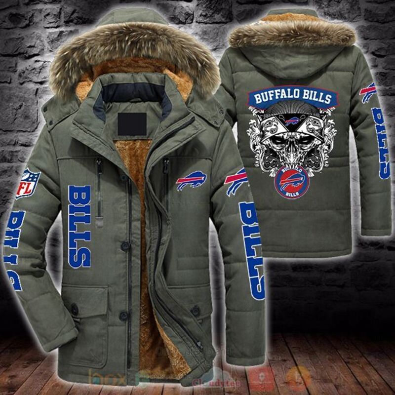 NFL Buffalo Bills Skull Parka Jacket 1 2 3