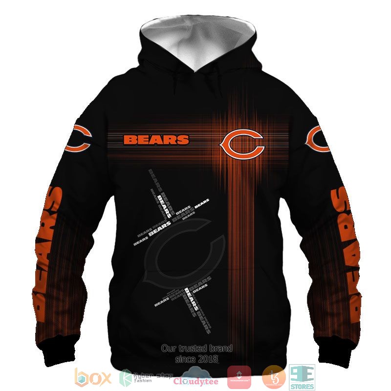 NFL Chicago Bears Orange 3d shirt hoodie