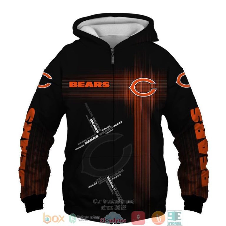 NFL Chicago Bears Orange 3d shirt hoodie 1 2