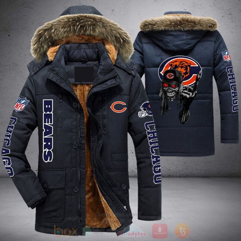 NFL Chicago Bears Skull Cap Parka Jacket 1
