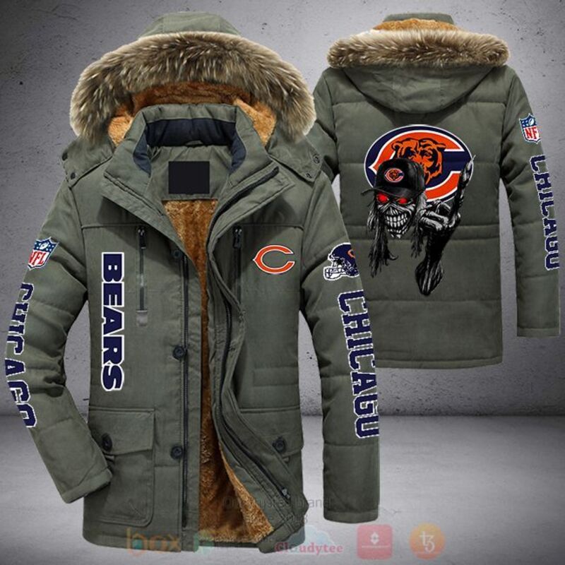 NFL Chicago Bears Skull Cap Parka Jacket 1 2