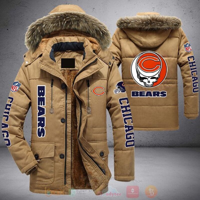 NFL Chicago Bears Skull Parka Jacket 1 2 3
