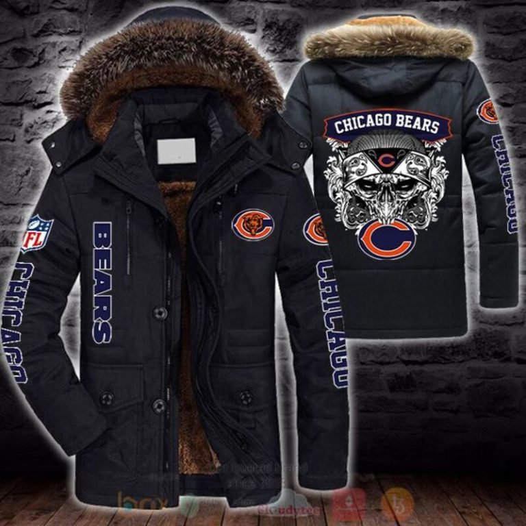 NFL Chicago Bears Skull White Parka Jacket