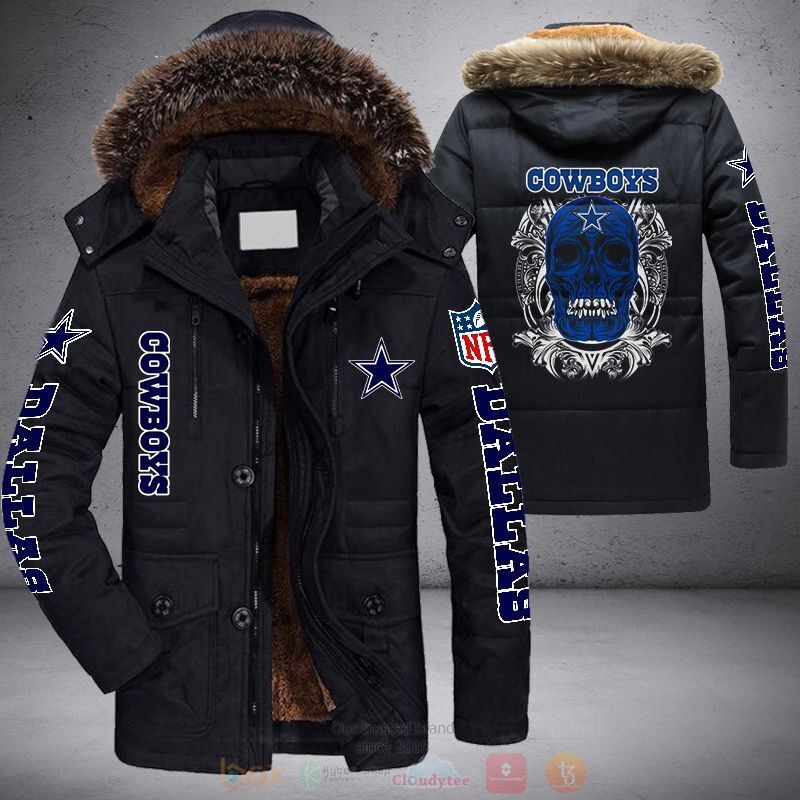 NFL Dallas Cowboys Skull Blue Parka Jacket