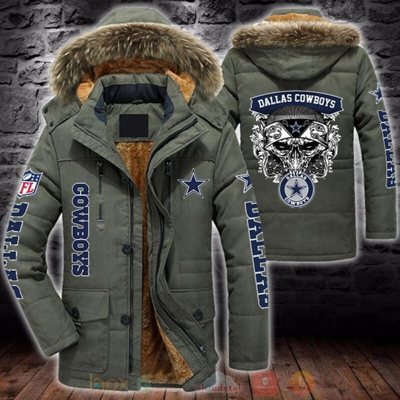 NFL Dallas Cowboys Skull Parka Jacket 1 2