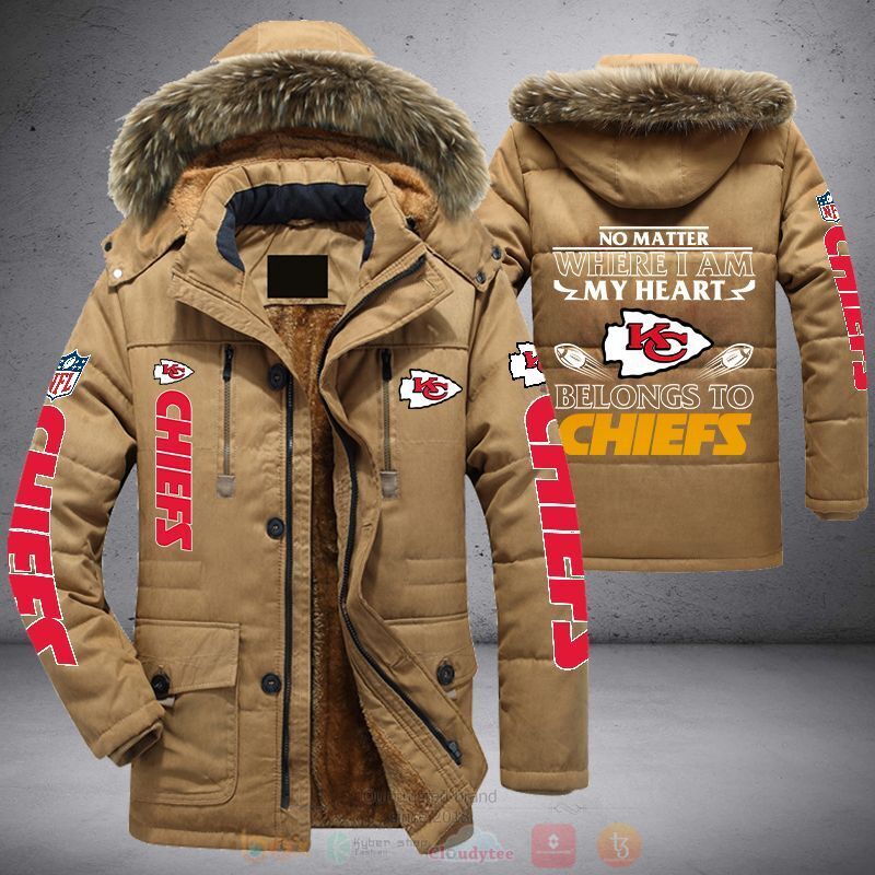 NFL Kansas City Chiefs No Matter Where I Am Belongs To Chiefs Parka Jacket 1 2 3