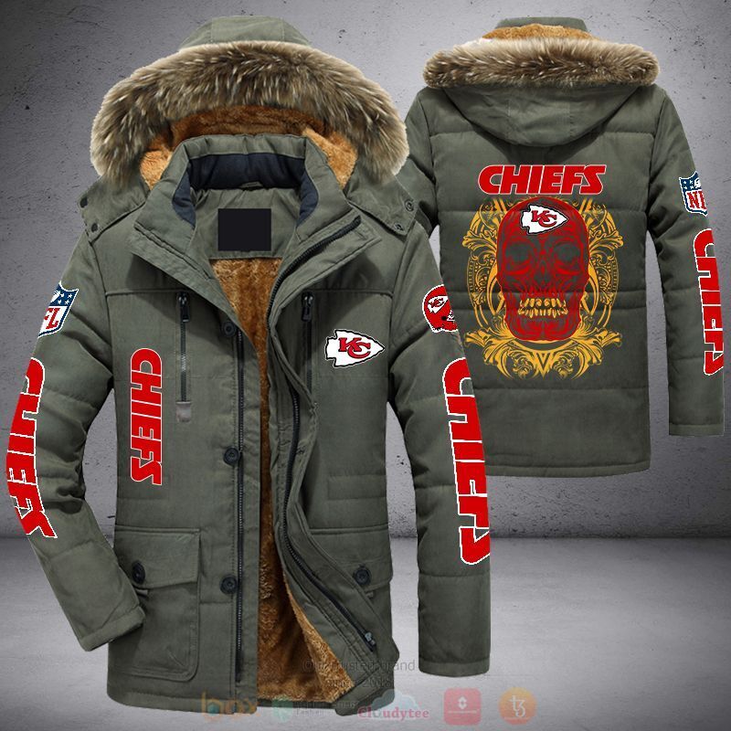 NFL Kansas City Chiefs Red Skull Parka Jacket 1 2