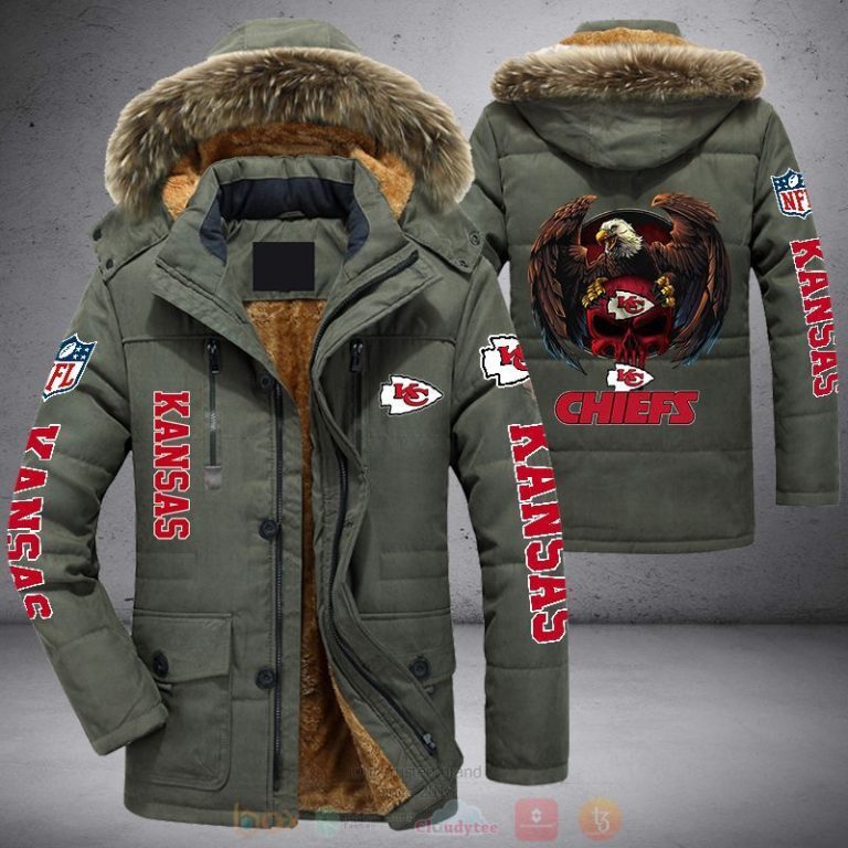 NFL Kansas City Chiefs Skull Eagle Parka Jacket 1 2