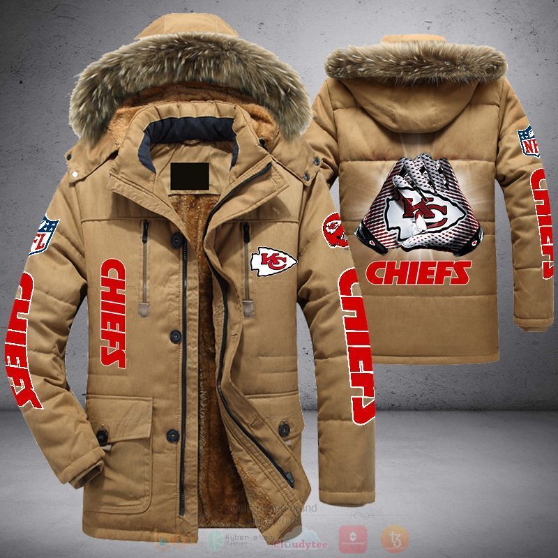 NFL Kansas City Chiefs Skull White Parka Jacket 1 2 3