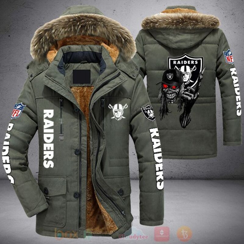 NFL Las Vegas Raiders Skull Cap Parka Jacket 1