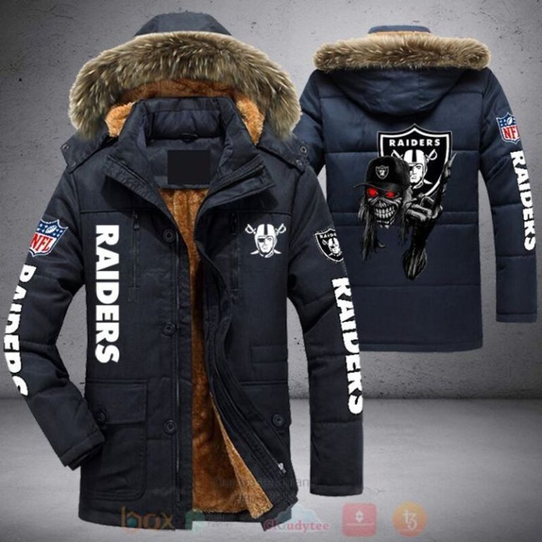 NFL Las Vegas Raiders Skull Cap Parka Jacket 1 2