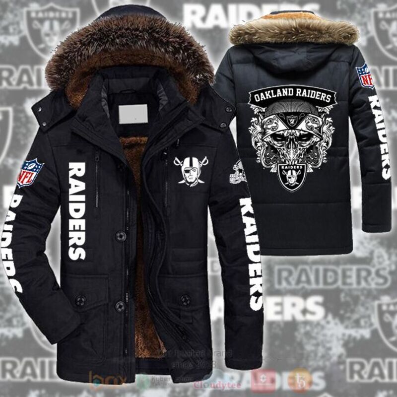 NFL Las Vegas Raiders Skull White Parka Jacket