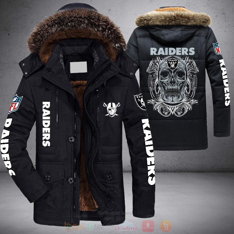 NFL Las Vegas Raiders White Skull Parka Jacket