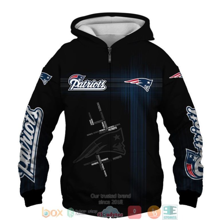 NFL New England Patriots Navy 3d shirt hoodie 1 2