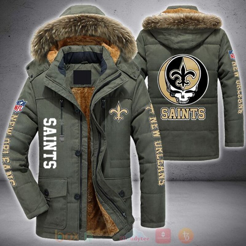 NFL New Orleans Saints Skull Parka Jacket 1 2