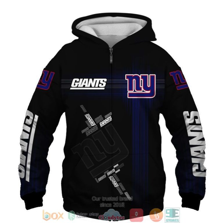 NFL New York Giants Blue 3d shirt hoodie 1 2