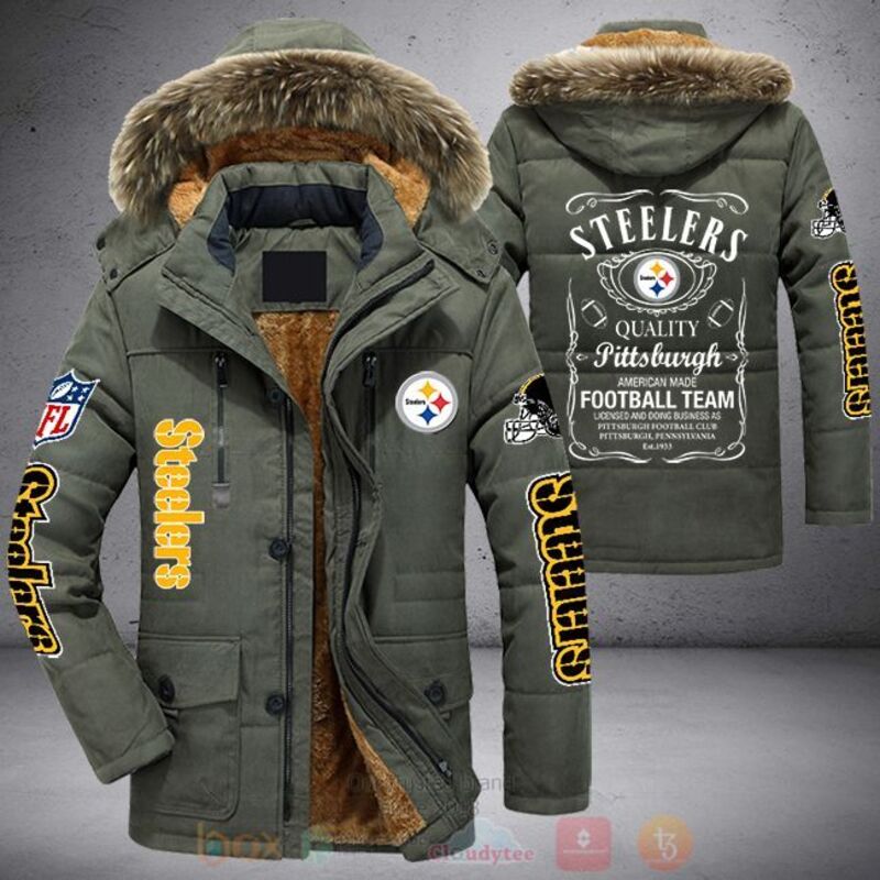 NFL Pittsburgh Steelers Football Team Parka Jacket 1 2