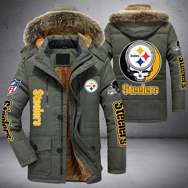 NFL Pittsburgh Steelers Skull Parka Jacket 1 2