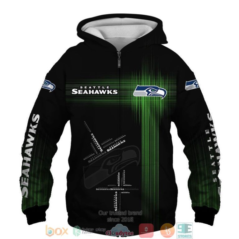 NFL Seattle Seahawks Navy Blue 3d shirt hoodie 1 2