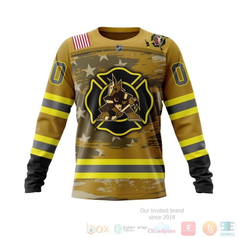 NHL Arizona Coyotes Honnor Firefighter Yellow 3D Hoodie Shirt 1 2