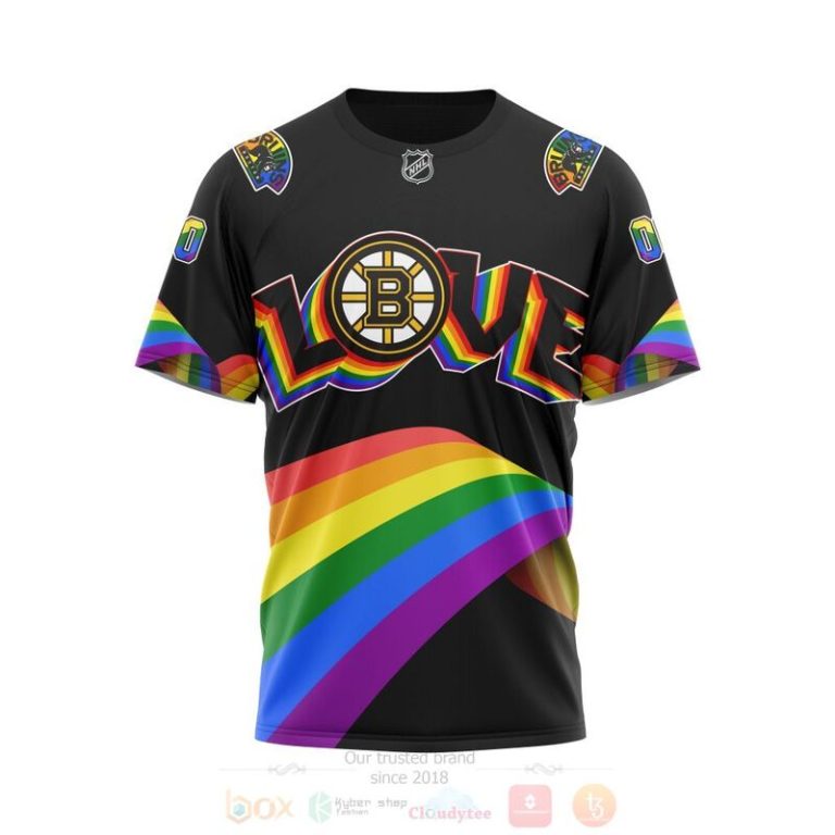 NHL Boston Bruins Love LGBT Pride Personalized Custom 3D Hoodie Shirt 1 2