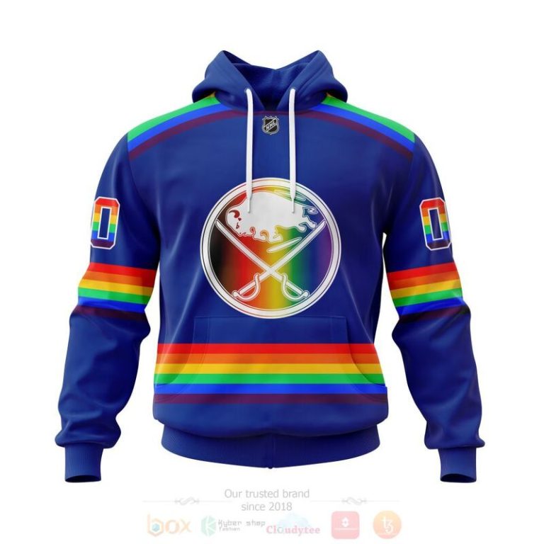 NHL Buffalo Sabres Blue LGBT Pride Personalized Custom 3D Hoodie Shirt