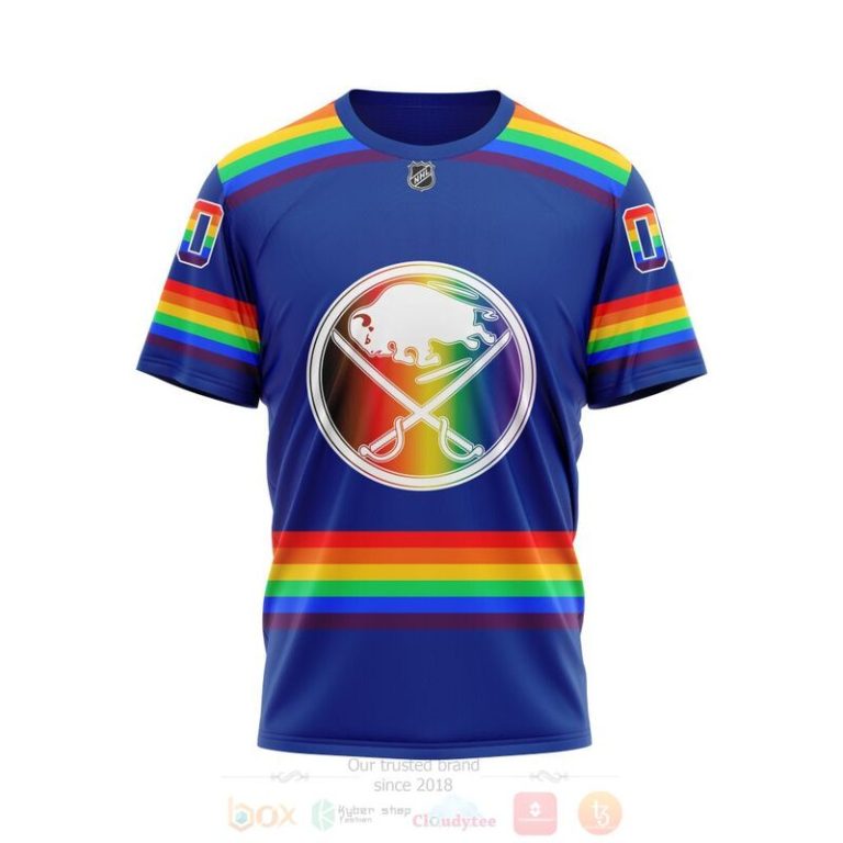 NHL Buffalo Sabres Blue LGBT Pride Personalized Custom 3D Hoodie Shirt 1 2
