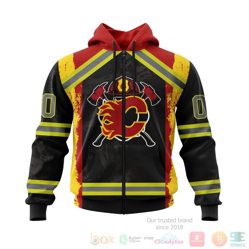 NHL Calgary Flames Honnor Firefighter Black 3D Hoodie Shirt 1