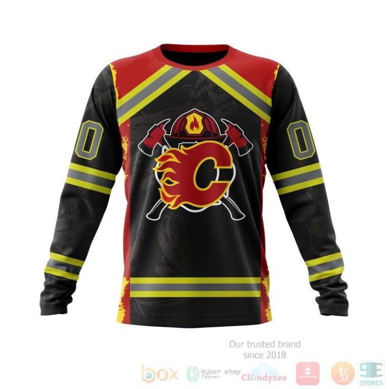 NHL Calgary Flames Honnor Firefighter Black 3D Hoodie Shirt 1 2