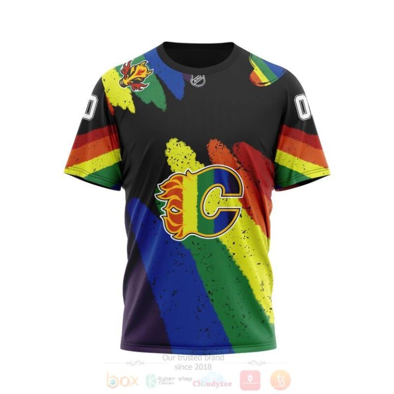 NHL Calgary Flames LGBT Pride Personalized Custom 3D Hoodie Shirt 1 2