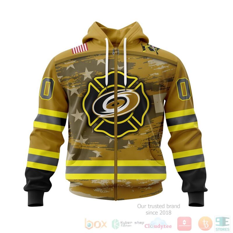 NHL Carolina Hurricanes Honnor Firefighter Yellow 3D Hoodie Shirt 1