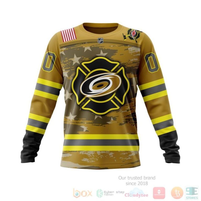 NHL Carolina Hurricanes Honnor Firefighter Yellow 3D Hoodie Shirt 1 2