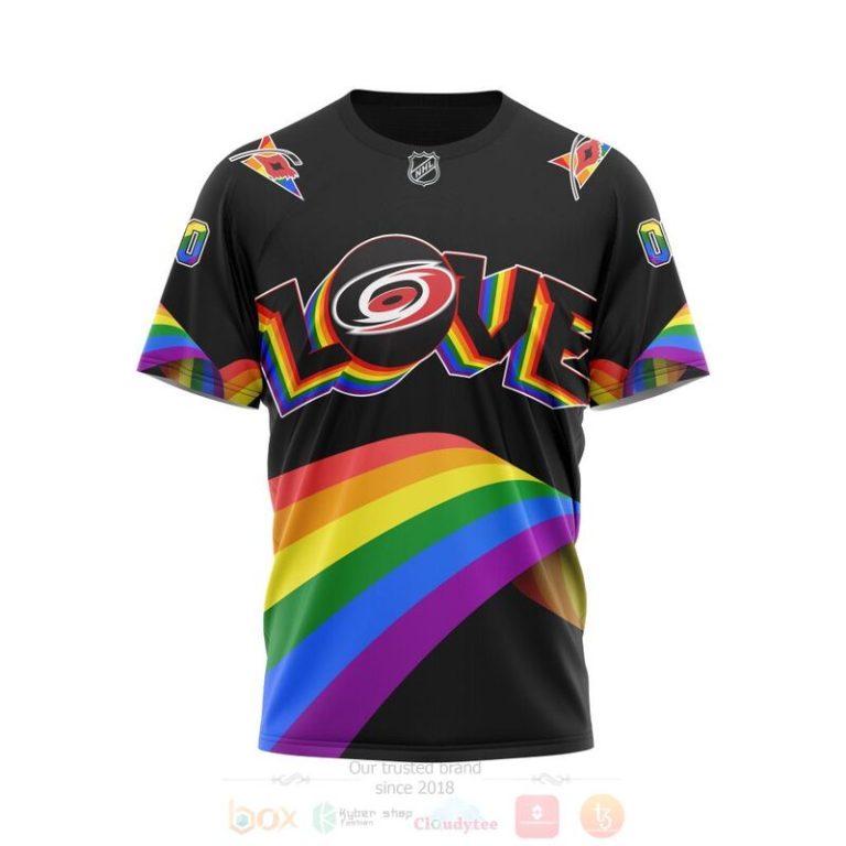 NHL Carolina Hurricanes Love LGBT Pride Personalized Custom 3D Hoodie Shirt 1 2
