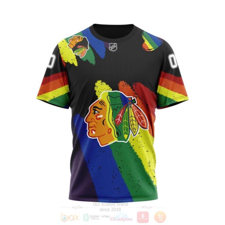 NHL Chicago BlackHawks LGBT Pride Personalized Custom 3D Hoodie Shirt 1 2