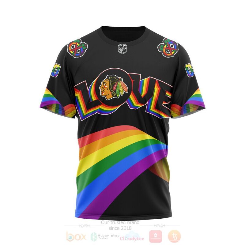 NHL Chicago BlackHawks Love LGBT Pride Personalized Custom 3D Hoodie Shirt 1 2