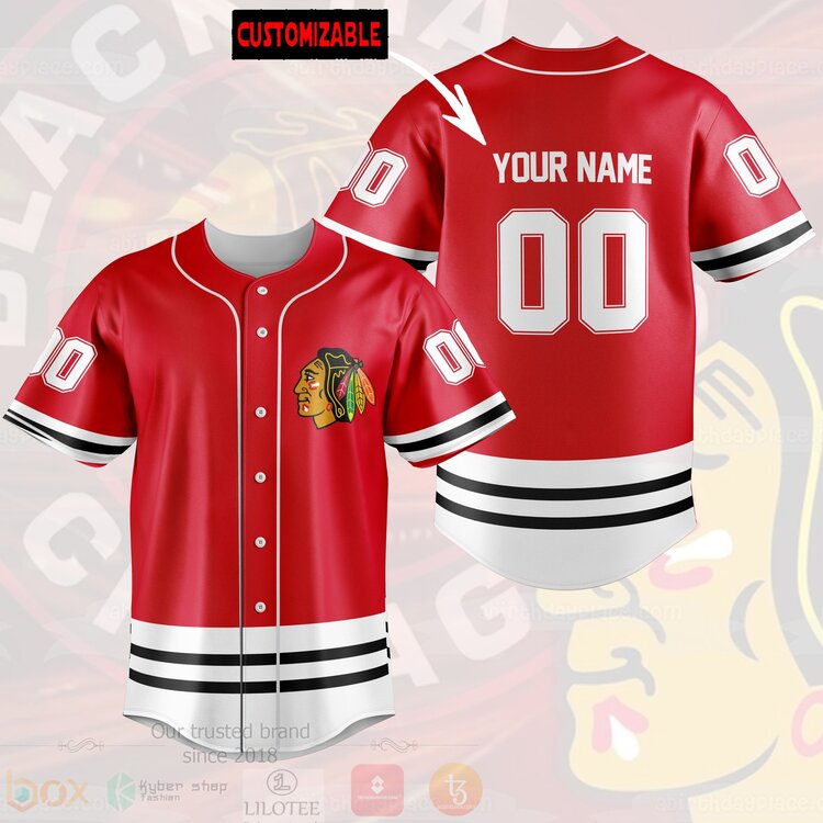 NHL Chicago Blackhawks Personalized Baseball Jersey