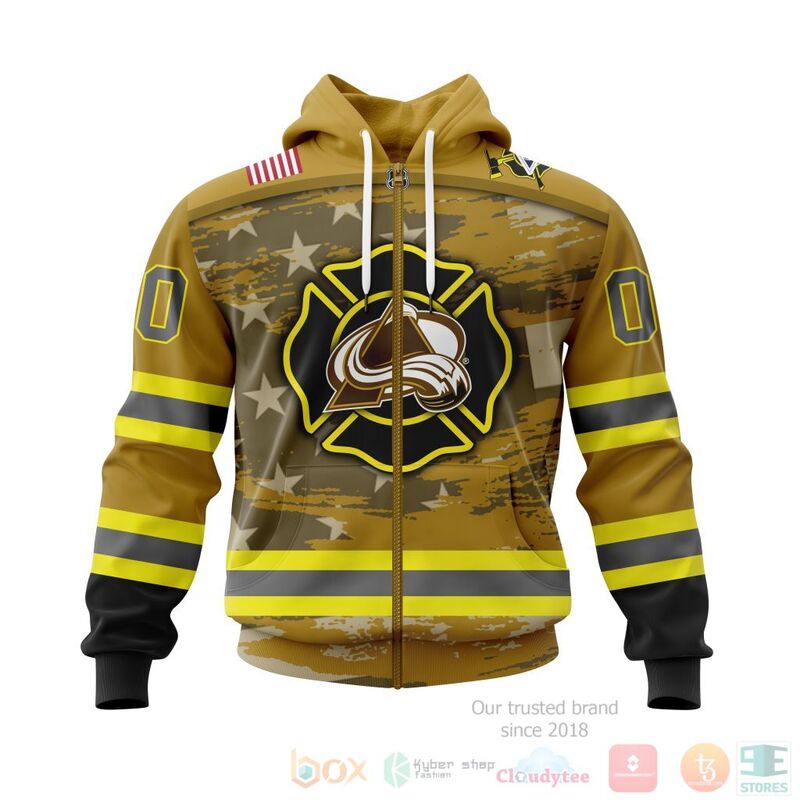 NHL Colorado Avalanche Honnor Firefighter Yellow 3D Hoodie Shirt 1