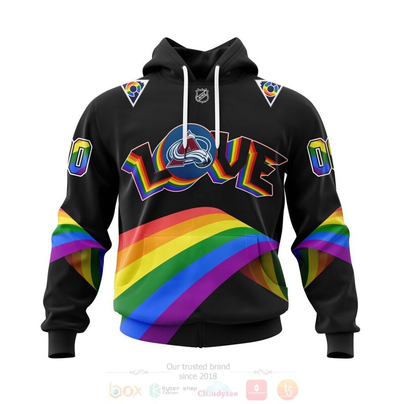NHL Colorado Avalanche Love LGBT Pride Personalized Custom 3D Hoodie Shirt