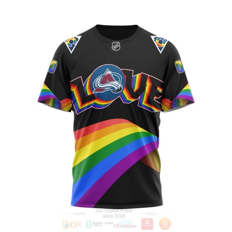 NHL Colorado Avalanche Love LGBT Pride Personalized Custom 3D Hoodie Shirt 1 2