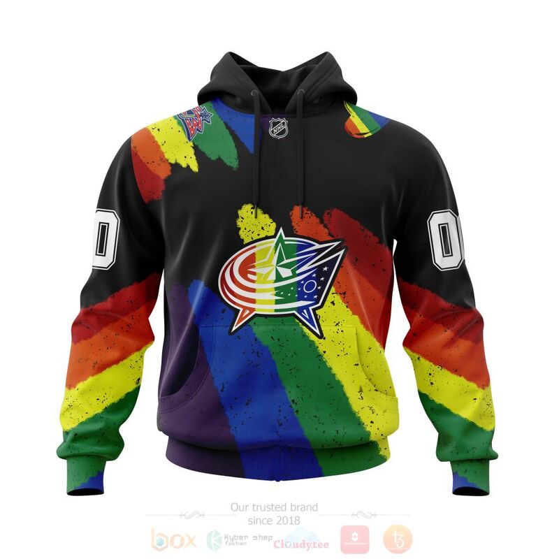 NHL Columbus Blue Jackets LGBT Pride Personalized Custom 3D Hoodie Shirt